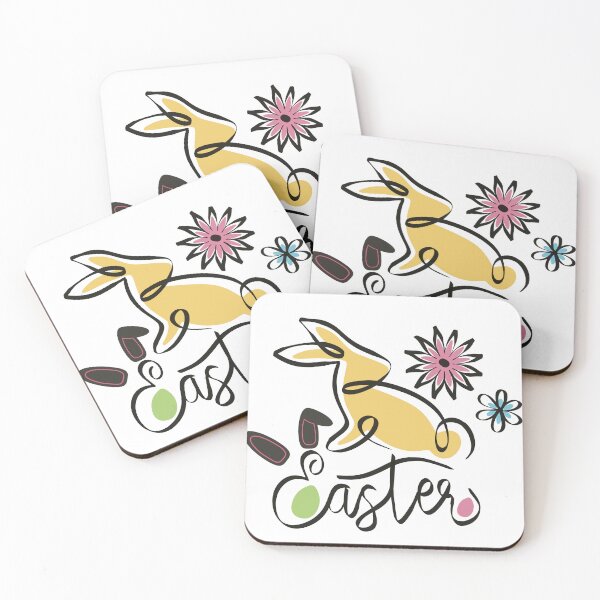 Item preview, Modern Easter Bunny Line Art with Flowers designed and sold by SimoesArtistry.