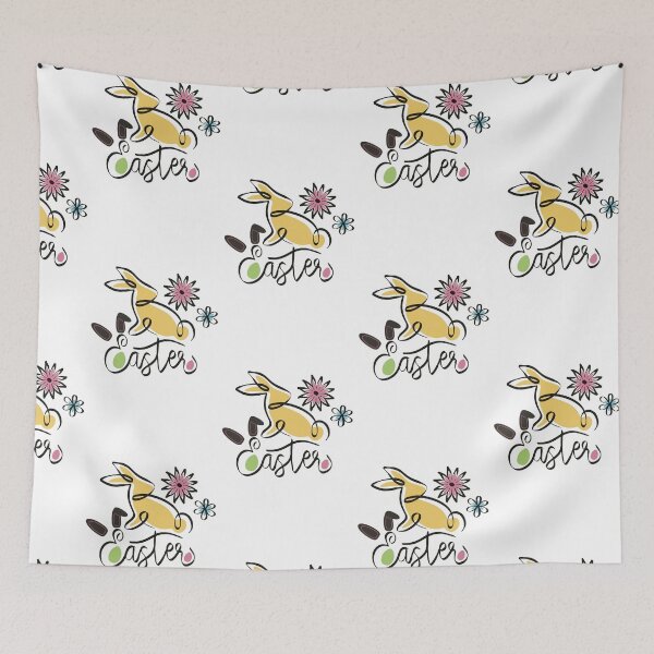Item preview, Modern Easter Bunny Line Art with Flowers designed and sold by SimoesArtistry.