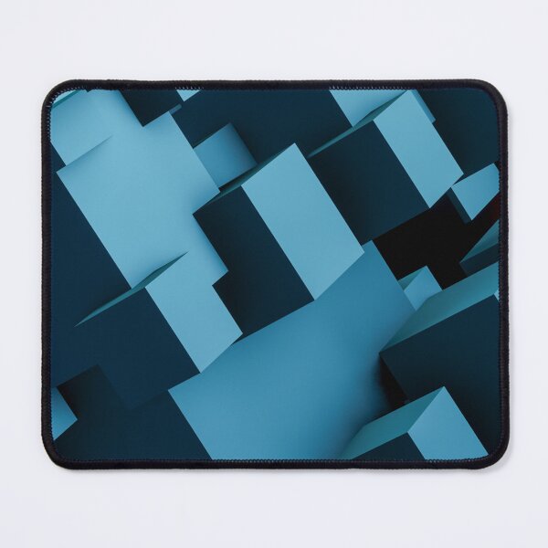 Item preview, Futuristic Blue 3D Cubes Abstract Geometric Design designed and sold by HuzzyPrints.