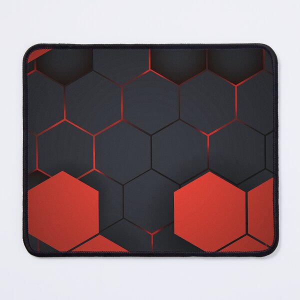 Item preview, Black and Red Hexagon Tech Pattern designed and sold by HuzzyPrints.