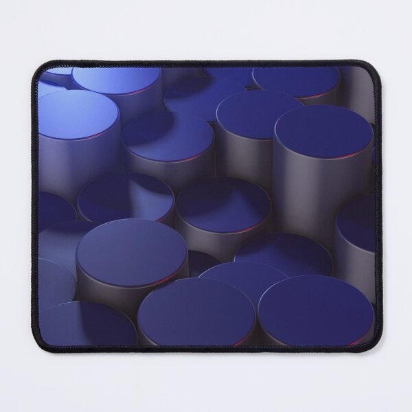 Item preview, 3D Blue Industrial Cylinders - Modern Minimalist Tech Pattern designed and sold by HuzzyPrints.