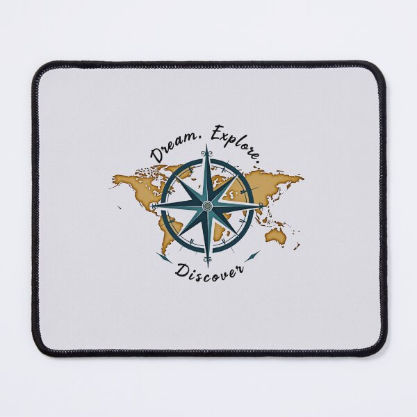 Item preview, Dream Explore Discover Compass World Map Illustration designed and sold by Posiheal26.