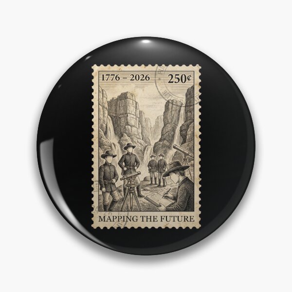Item preview, Mapping the Future | USA 250 Explorers & Surveyors Stamp designed and sold by G350.