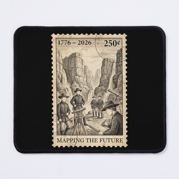 Item preview, Mapping the Future | USA 250 Explorers & Surveyors Stamp designed and sold by G350.