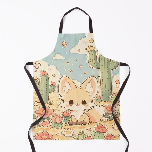 Item preview, Kawaii Fennec Fox in Desert Garden with Flowering Cacti and Starry Sky designed and sold by AshiraCreations.