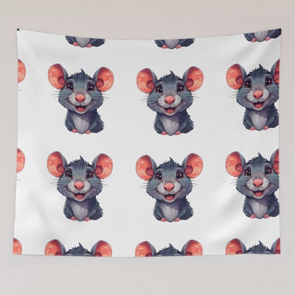 Item preview, Lovely Blue Rat Cute Art Sticker designed and sold by Teewave-Ashish.