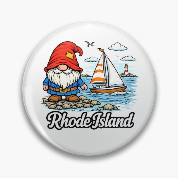 Item preview, Rhode Island Coastal Gnome with Sailboat Illustration designed and sold by Moriarty's Digital Visions.