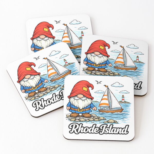 Item preview, Rhode Island Coastal Gnome with Sailboat Illustration designed and sold by Moriarty's Digital Visions.
