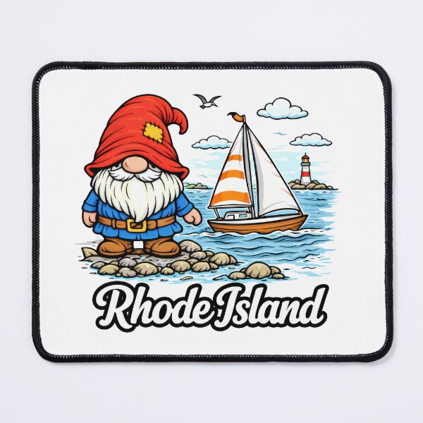 Item preview, Rhode Island Coastal Gnome with Sailboat Illustration designed and sold by Moriarty's Digital Visions.