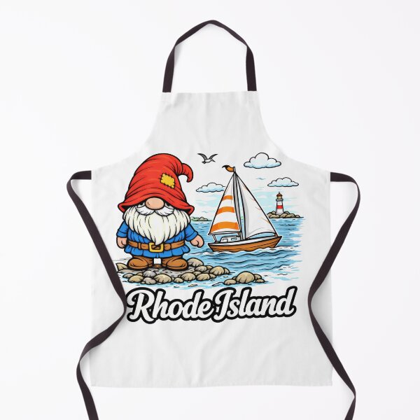 Item preview, Rhode Island Coastal Gnome with Sailboat Illustration designed and sold by Moriarty's Digital Visions.