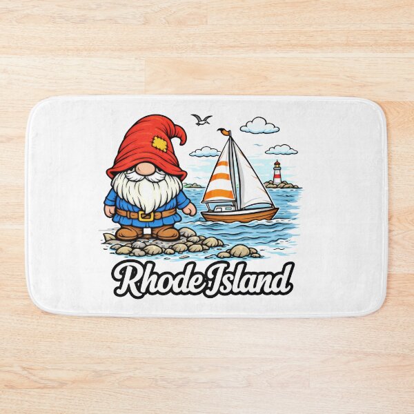 Item preview, Rhode Island Coastal Gnome with Sailboat Illustration designed and sold by Moriarty's Digital Visions.