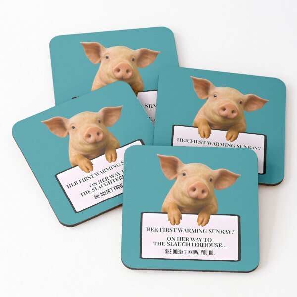 Item preview, Her First Sunray – Heartbreaking Young Pig Design Exposing the Truth of Modern Pig Farming designed and sold by Pawethic Prints Studio.