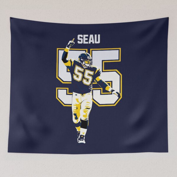 Item preview, Junior Seau San Diego Chargers #55 Vintage Football Art designed and sold by TheArtOfCar.