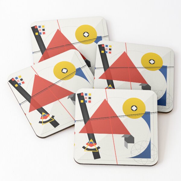 Item preview, Bauhaus Inspired Abstract Geometric Art - Bold Colors Shapes Triangles Circles Modern Minimalist Design designed and sold by The boys.
