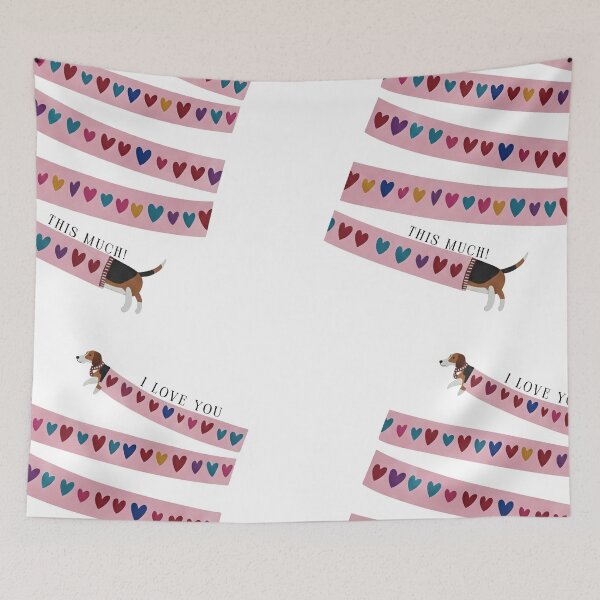 Item preview, I Love You This Much - Cute Beagle Dog Hearts designed and sold by I'm rebeld.