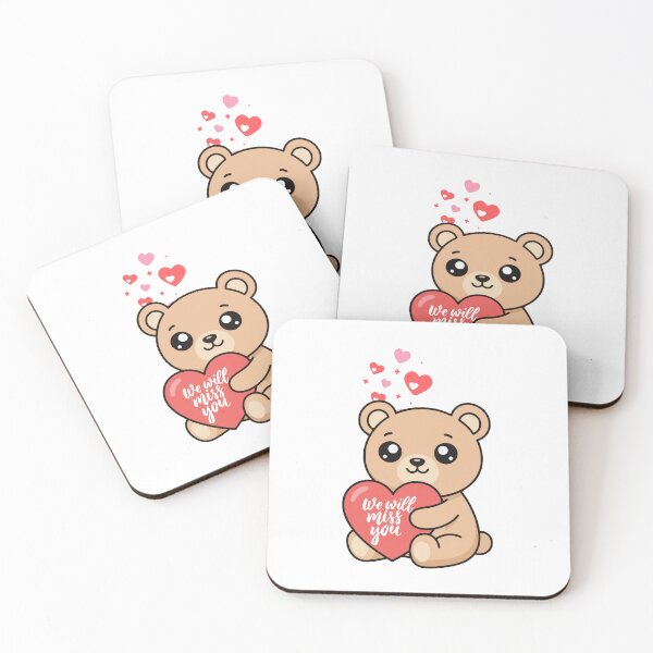 Item preview, Cute Teddy Bear Holding Heart With We Will Miss You Message designed and sold by Fantacaroo Designs.