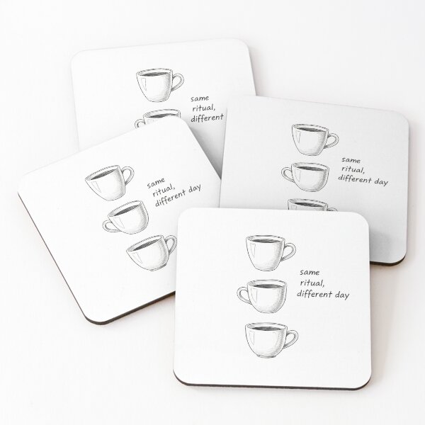 Item preview, Same Ritual Different Day Coffee Illustration designed and sold by MIArt Studio.