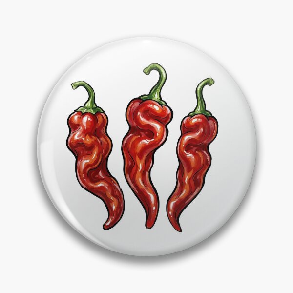 Item preview, Wrinkled Red Chili Peppers – Shiny Spicy Pepper Illustration designed and sold by Verycutethings.