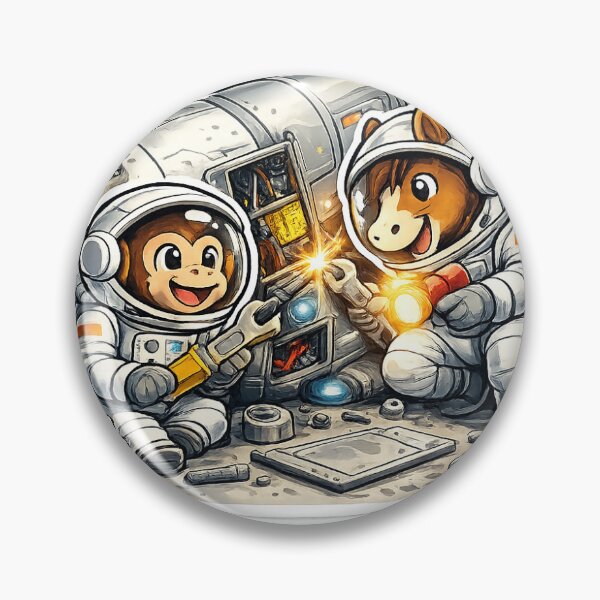Item preview, Space Repair Team: Monkey & Horse designed and sold by luminouxstar.