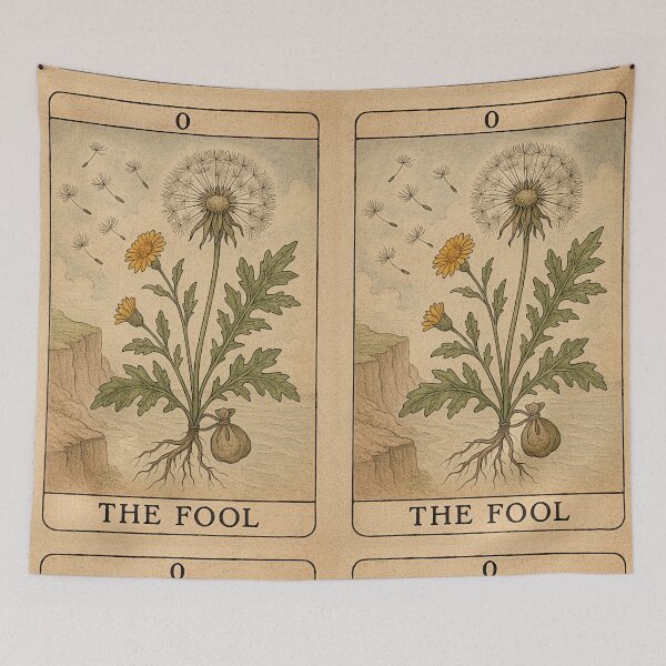 Item preview, 0 — The Fool + Dandelion — Botanical Tarot Art Print designed and sold by LuxuryApparels.