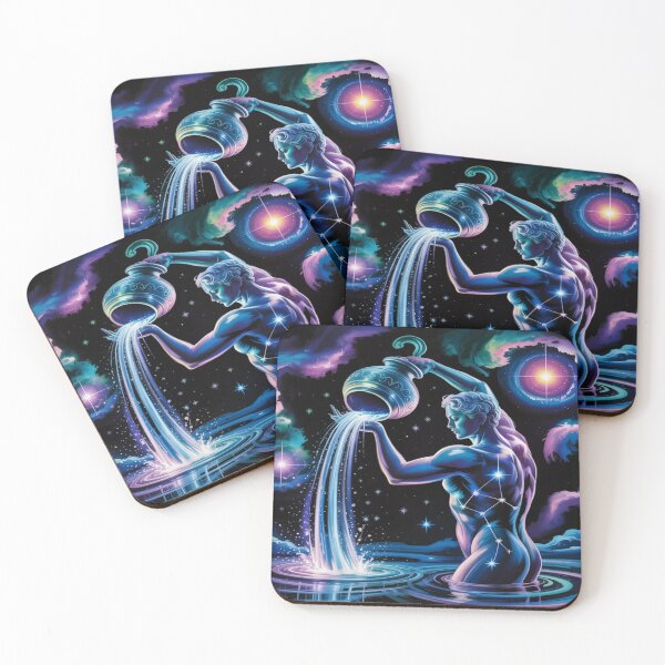 Item preview, Cosmic Aquarius Water Bearer | Male Constellation Nebula Fantasy designed and sold by Midnight Veil Designs.
