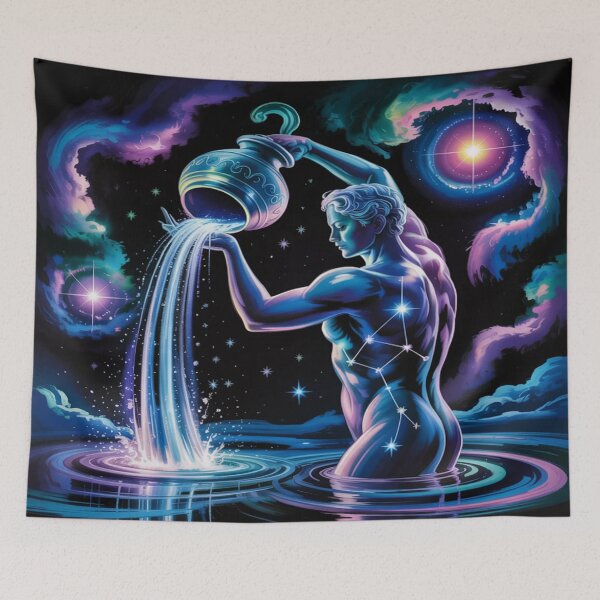Item preview, Cosmic Aquarius Water Bearer | Male Constellation Nebula Fantasy designed and sold by Midnight Veil Designs.
