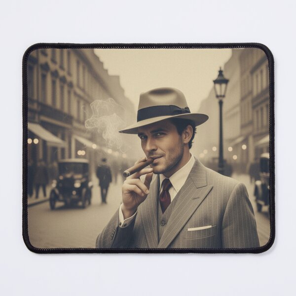 Item preview, Classic Cinema Noir Gentleman Street Portrait Art designed and sold by HuzzyPrints.