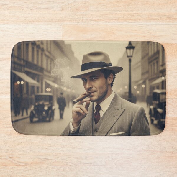 Item preview, Classic Cinema Noir Gentleman Street Portrait Art designed and sold by HuzzyPrints.