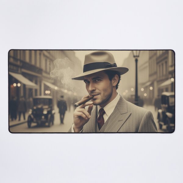Item preview, Classic Cinema Noir Gentleman Street Portrait Art designed and sold by HuzzyPrints.