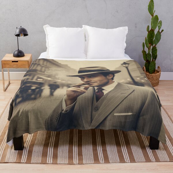 Item preview, Classic Cinema Noir Gentleman Street Portrait Art designed and sold by HuzzyPrints.