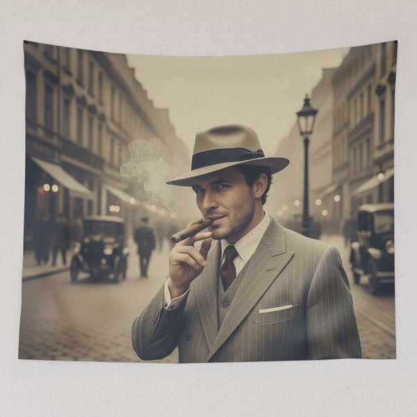 Item preview, Classic Cinema Noir Gentleman Street Portrait Art designed and sold by HuzzyPrints.