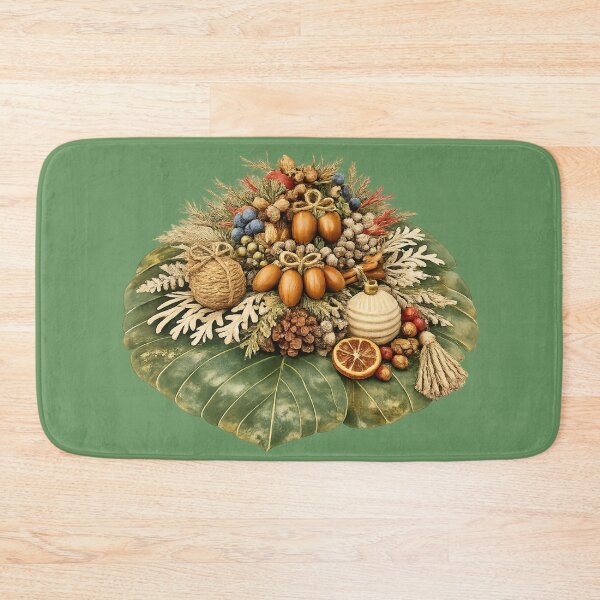 Item preview, Natural Boho Botanical Holiday Art on Tropical Leaf designed and sold by NatureFloralArts.