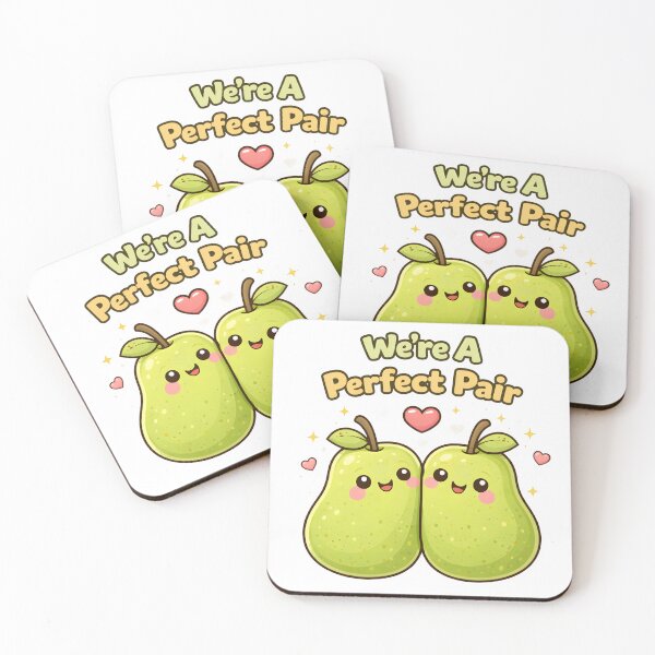 Item preview, Perfect Pair Cute Pears Valentines Love Fruit Cartoon Design. designed and sold by The-T-In-Retro.