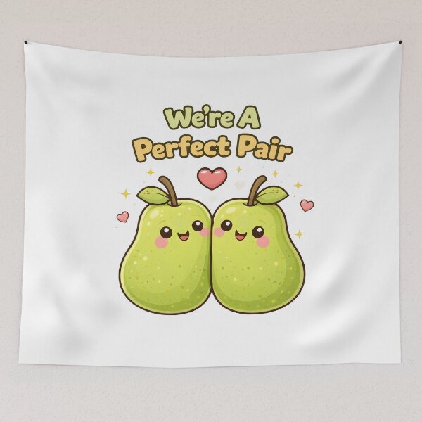 Item preview, Perfect Pair Cute Pears Valentines Love Fruit Cartoon Design. designed and sold by The-T-In-Retro.
