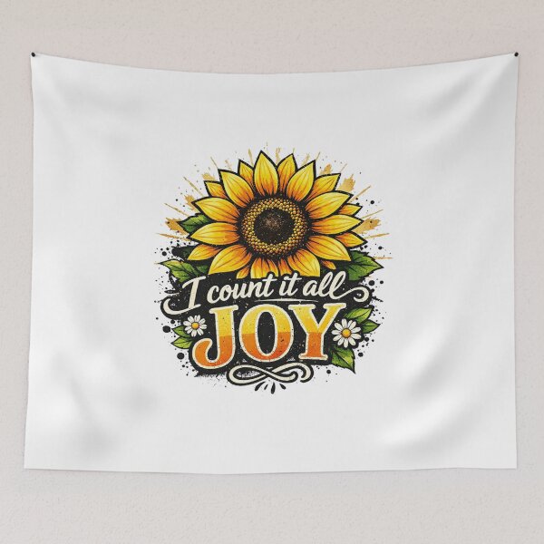 Item preview, I count it all JOY - Vibrant Sunflower James 1:2 Graphic designed and sold by Faithloveshop.