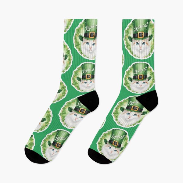 Item preview, Turkish Van Leprechaun Cat - Watercolor St. Patrick's Day Leprecat designed and sold by Graykat.