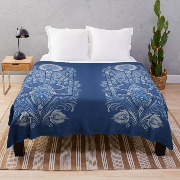 Item preview, Ukrainian trident adorned with folk floral motifs designed and sold by agoraman.