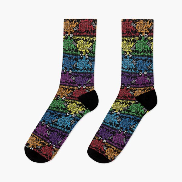 Item preview, Floral Hope Peace Equity Justice Love Rainbow on Black designed and sold by Digitalmyth's Designs.