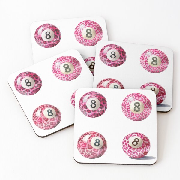Item preview, Mini Pink leopard 8 balls sticker pack designed and sold by MendaciousMina.