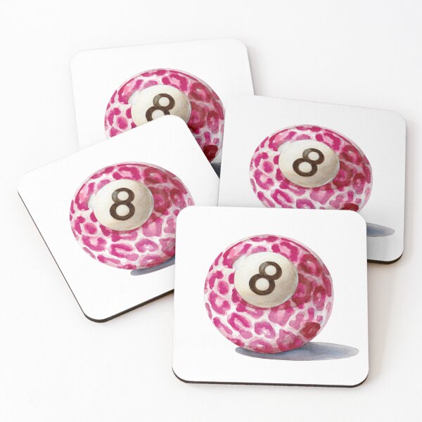 Item preview, Pink leopard 8 ball designed and sold by MendaciousMina.