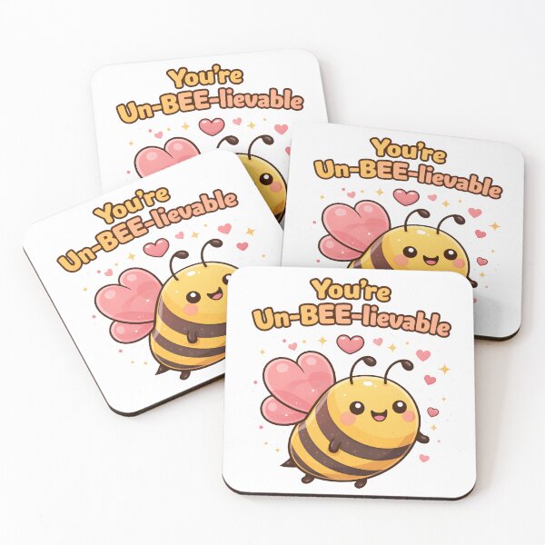 Item preview, You're "Un-Bee-Lievalbe" Cute Bee Valentines Pun Cartoon Design. designed and sold by The-T-In-Retro.