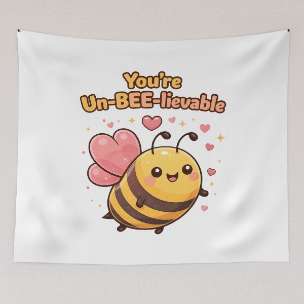 Item preview, You're "Un-Bee-Lievalbe" Cute Bee Valentines Pun Cartoon Design. designed and sold by The-T-In-Retro.