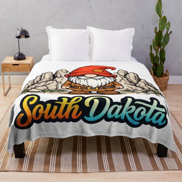 Item preview, South Dakota Gnome with Badlands Rocks – Whimsical Travel Art designed and sold by Moriarty's Digital Visions.