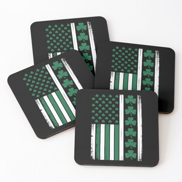 Item preview, US American Flag with Shamrocks for St Patricks Day designed and sold by MuniraWearify.