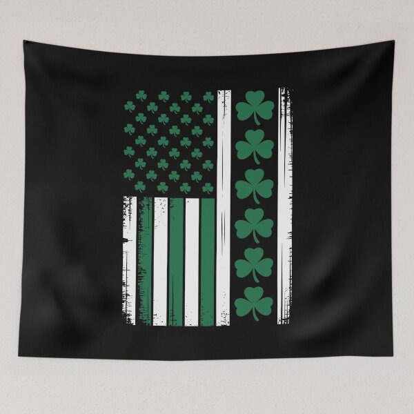 Item preview, US American Flag with Shamrocks for St Patricks Day designed and sold by MuniraWearify.