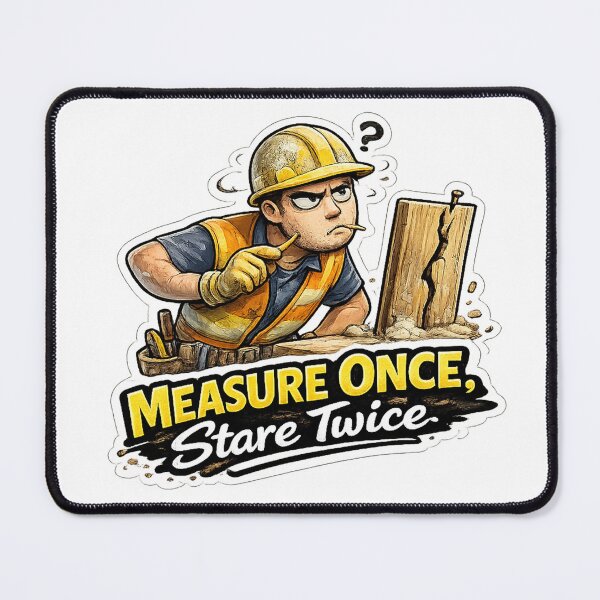 Item preview, Measure Once, Stare Twice designed and sold by 2Guys2Hammers.