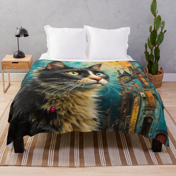 Item preview, Whimsical Cat in European Village designed and sold by Beyond The Canvas.