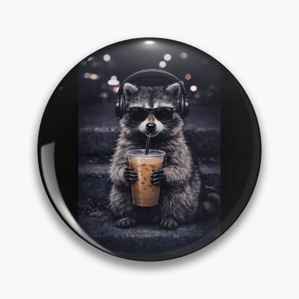 Item preview, raccoon drinking iced coffee funny designed and sold by Kladhadredo.