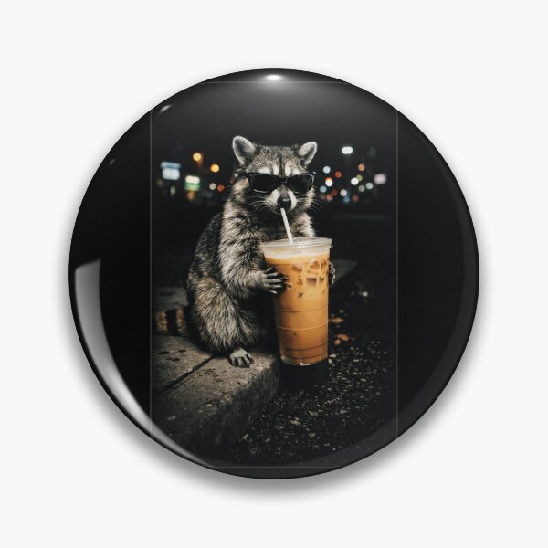 Item preview, raccoon drinking iced coffee funny designed and sold by Kladhadredo.