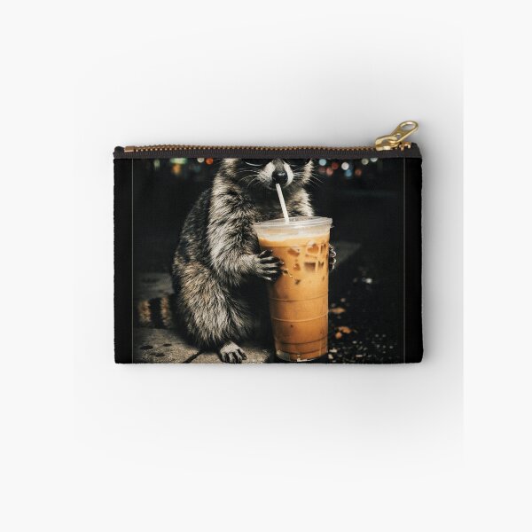 Item preview, raccoon drinking iced coffee funny designed and sold by Kladhadredo.
